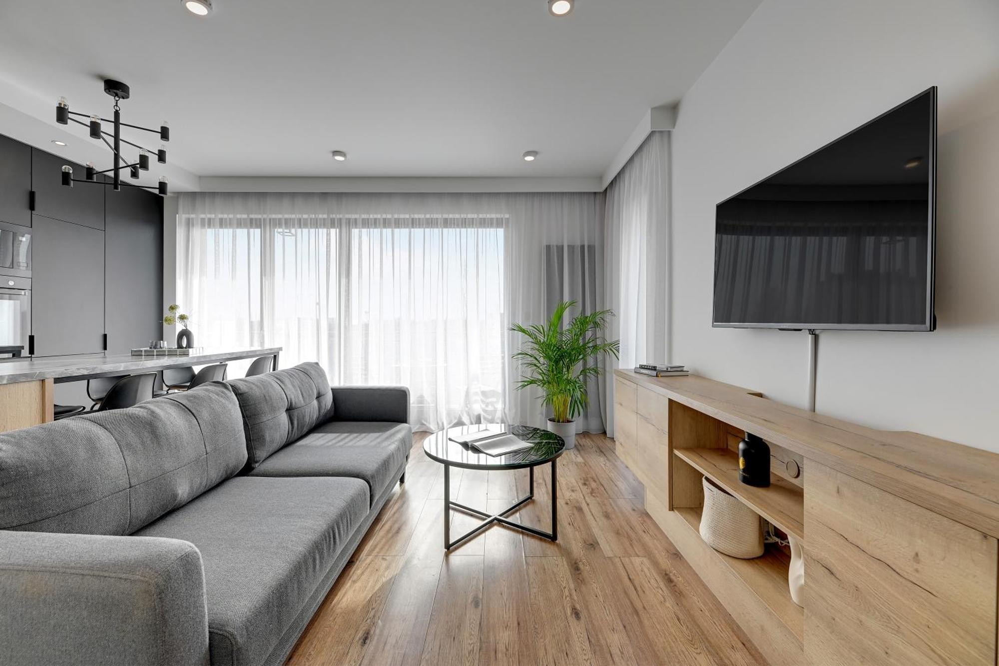 Aura - Riverside & Parking By Downtown Apartments Gdańsk Rum bild