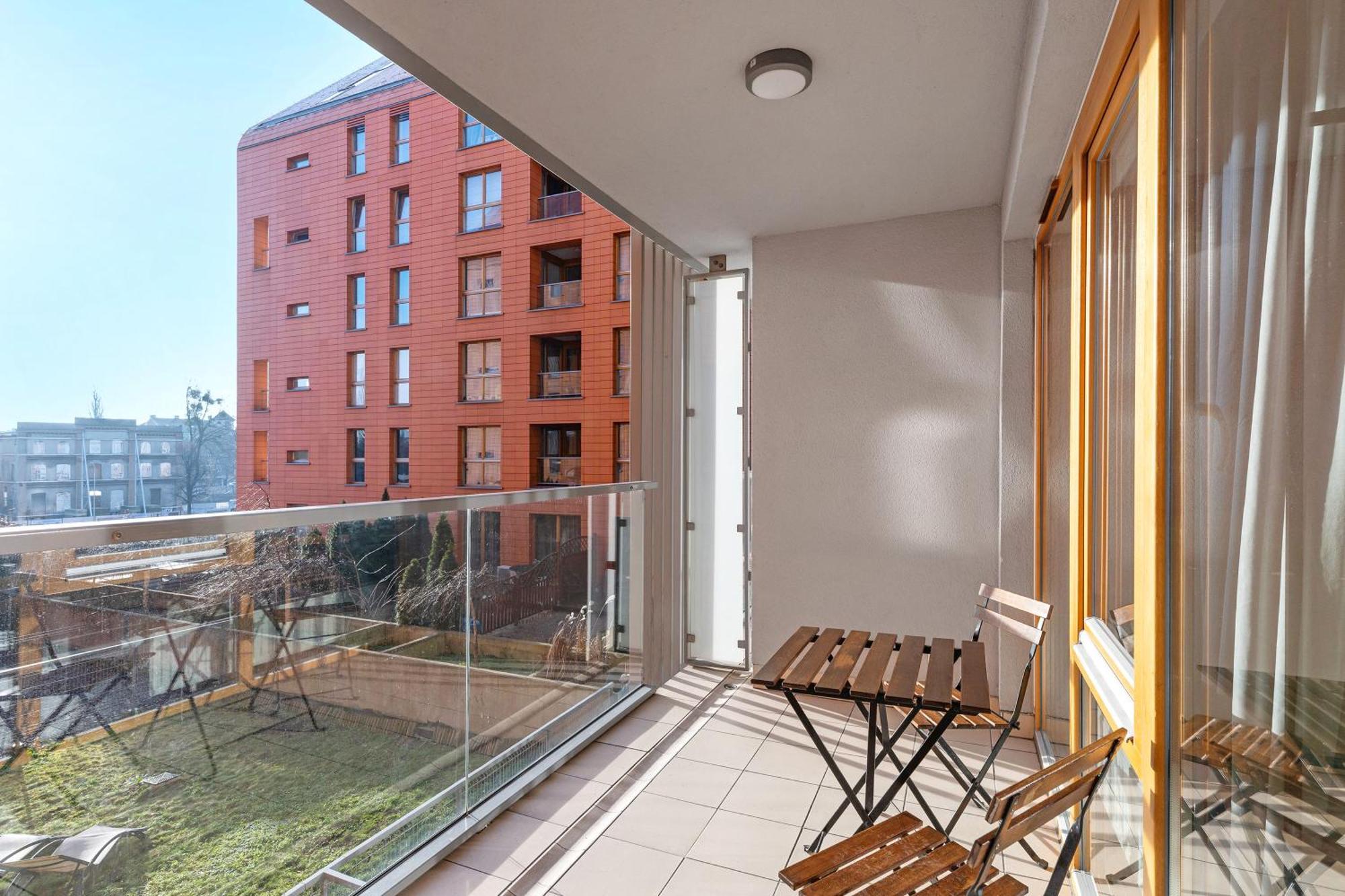 Aura - Riverside & Parking By Downtown Apartments Gdańsk Rum bild