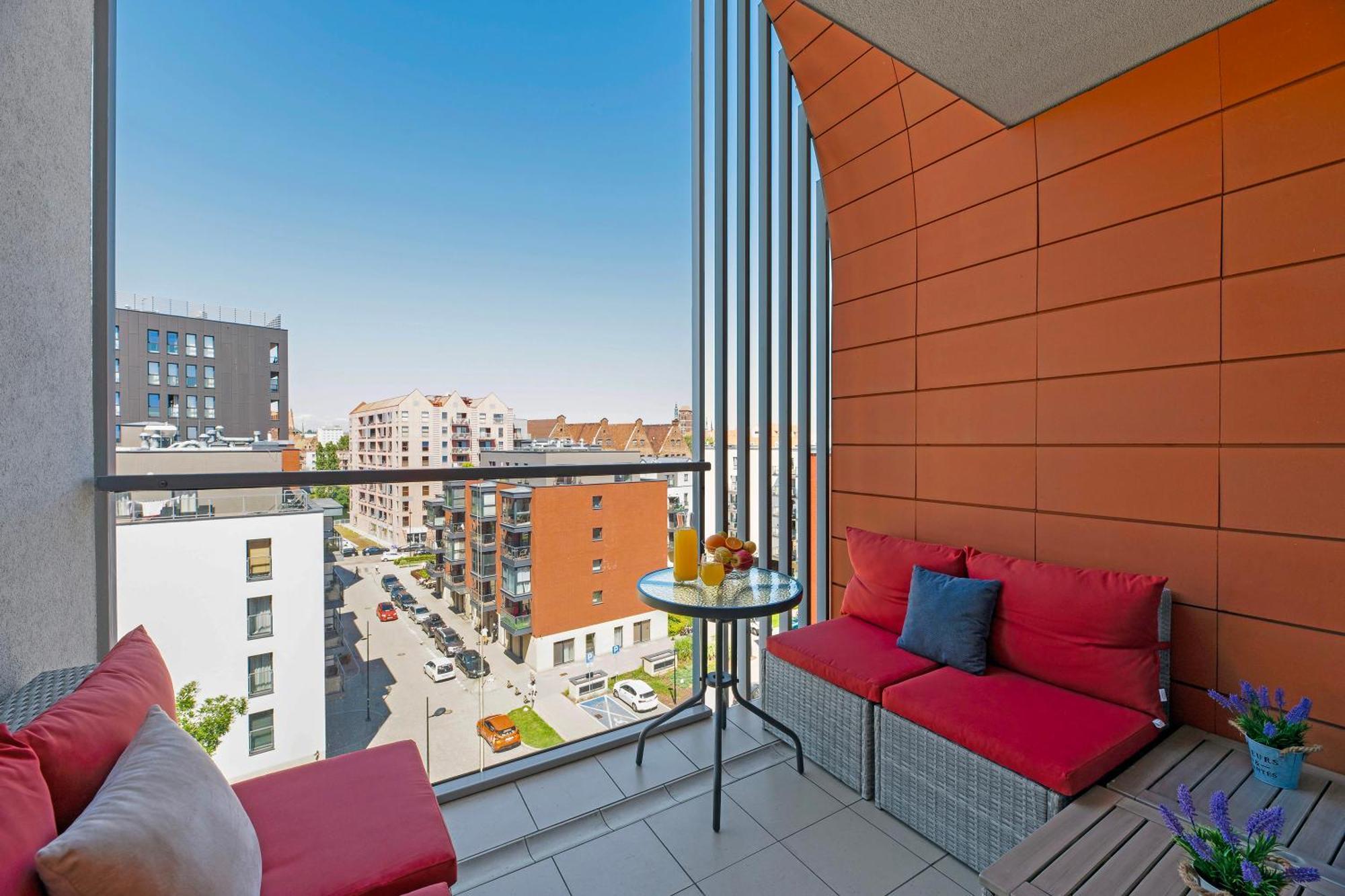 Aura - Riverside & Parking By Downtown Apartments Gdańsk Rum bild
