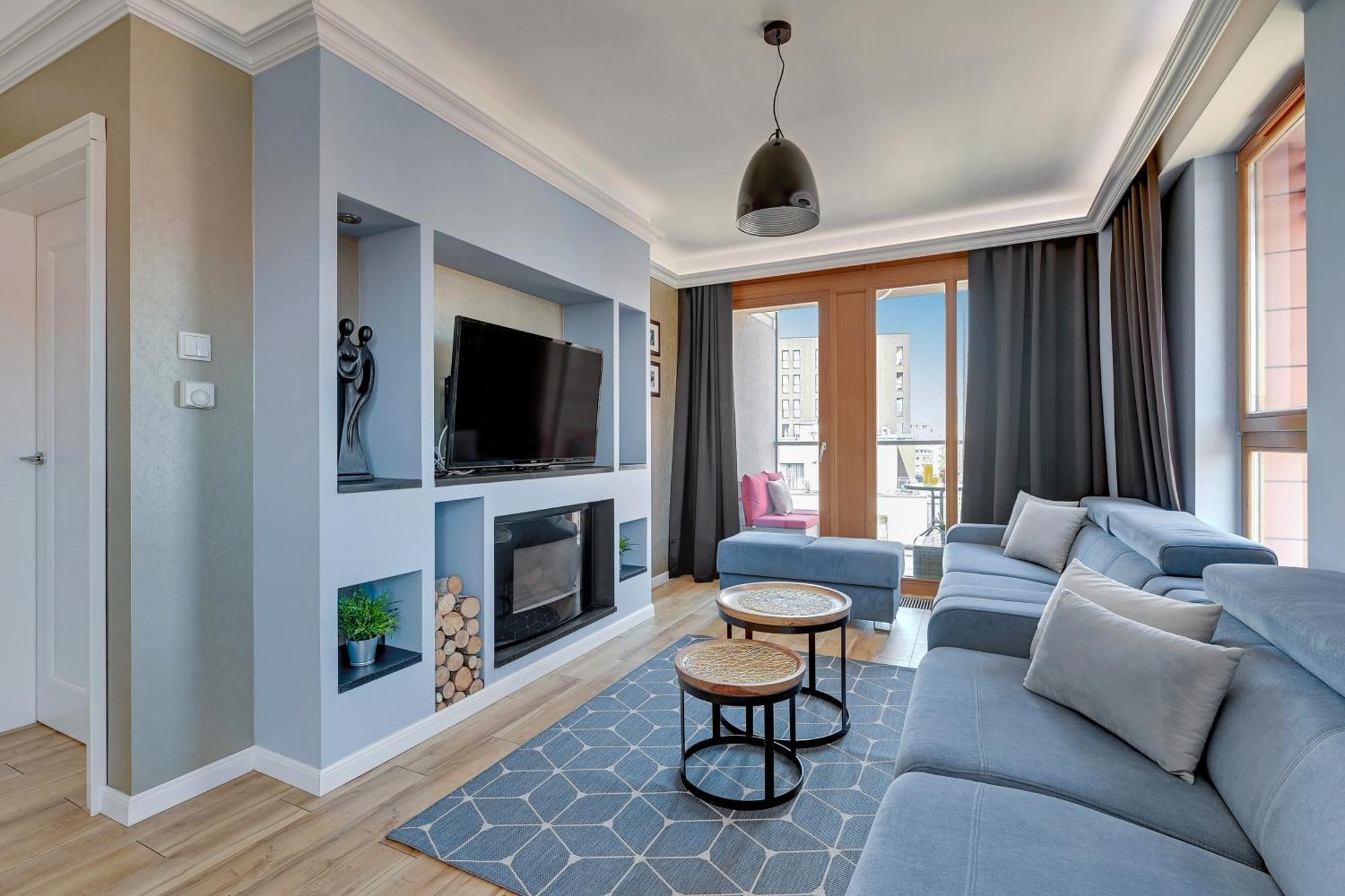 Aura - Riverside & Parking By Downtown Apartments Gdańsk Rum bild