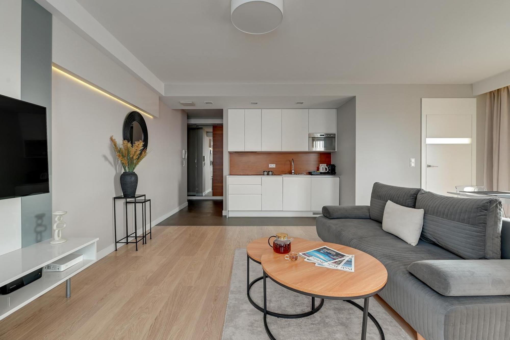Aura - Riverside & Parking By Downtown Apartments Gdańsk Rum bild