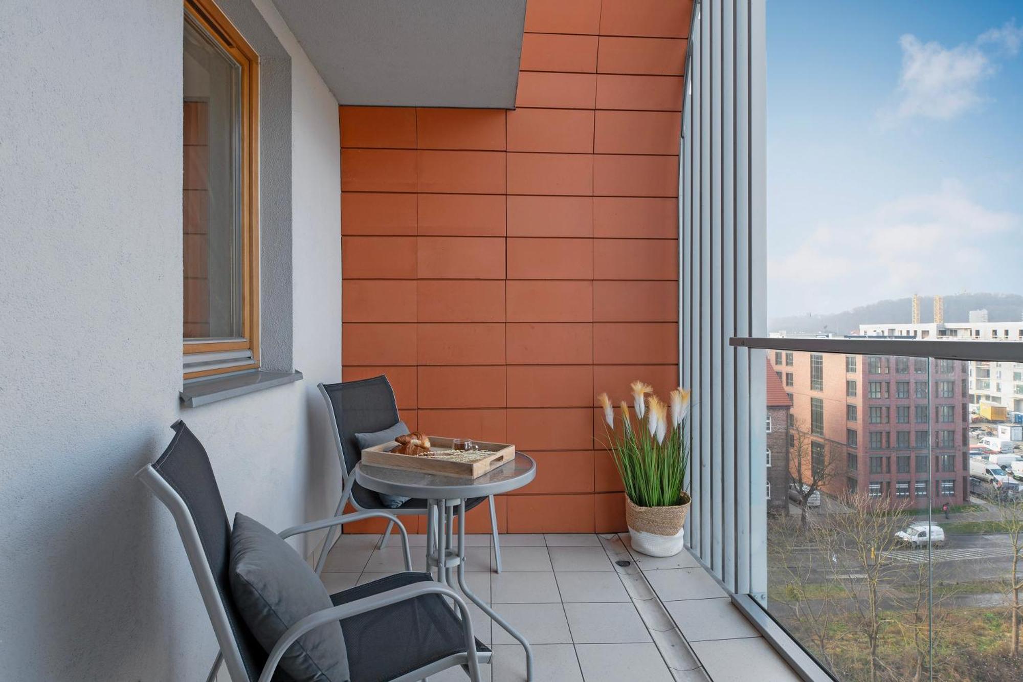 Aura - Riverside & Parking By Downtown Apartments Gdańsk Rum bild