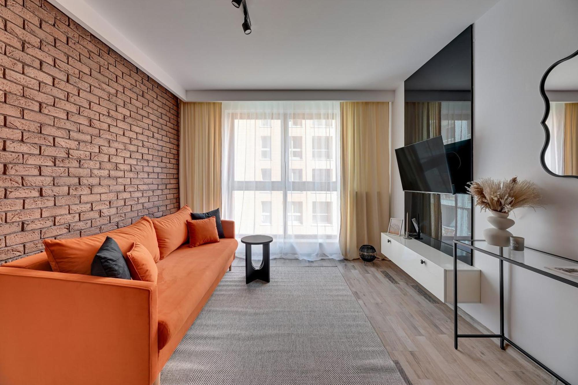 Aura - Riverside & Parking By Downtown Apartments Gdańsk Rum bild